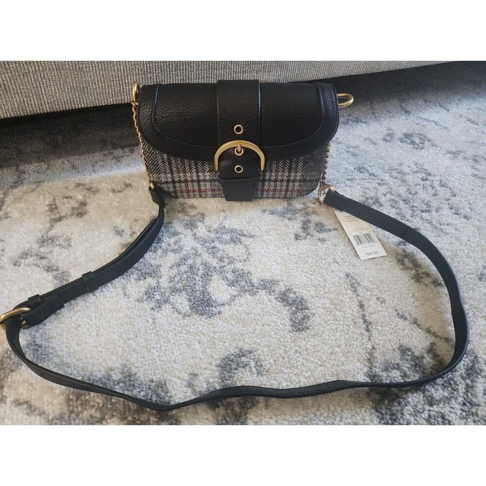 NEW Rosetti HUDSON Plaid Crossbody Bag Buckle Inner Pockets Women - Picture 1 of 5